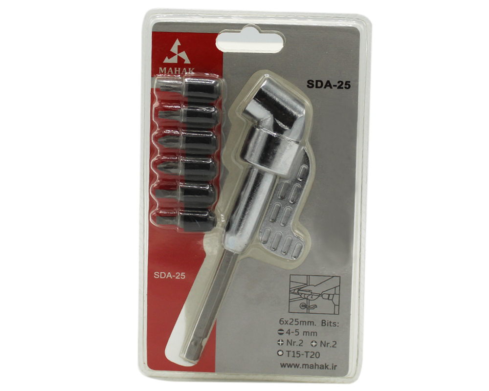 بیت خور90 درجه چپقی با شش بیت یدکی محک SDA-25