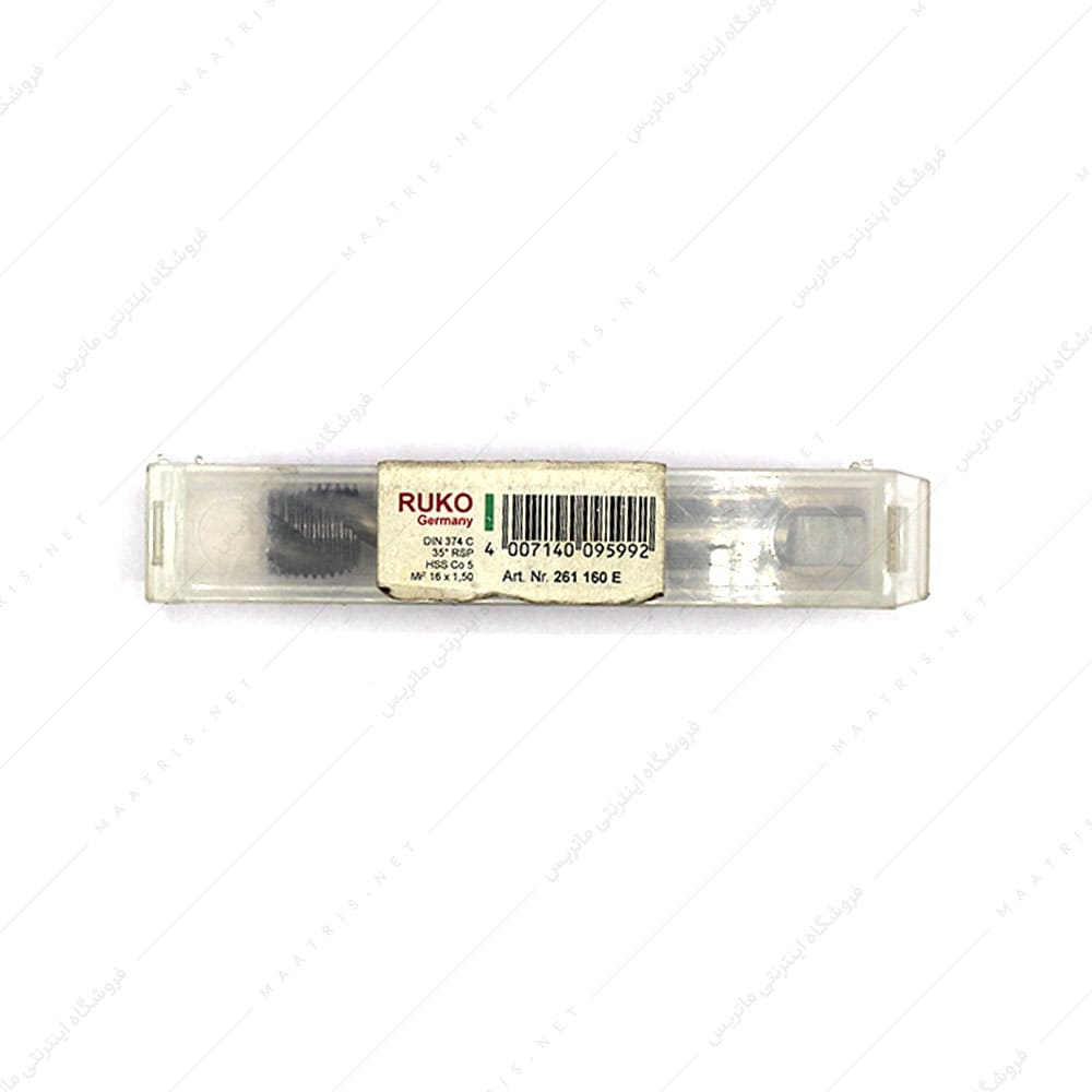قلاویز ماشینی مارپیچ کبالت دار سایز 16 گام 1/5 دنده ریز برند RUKO