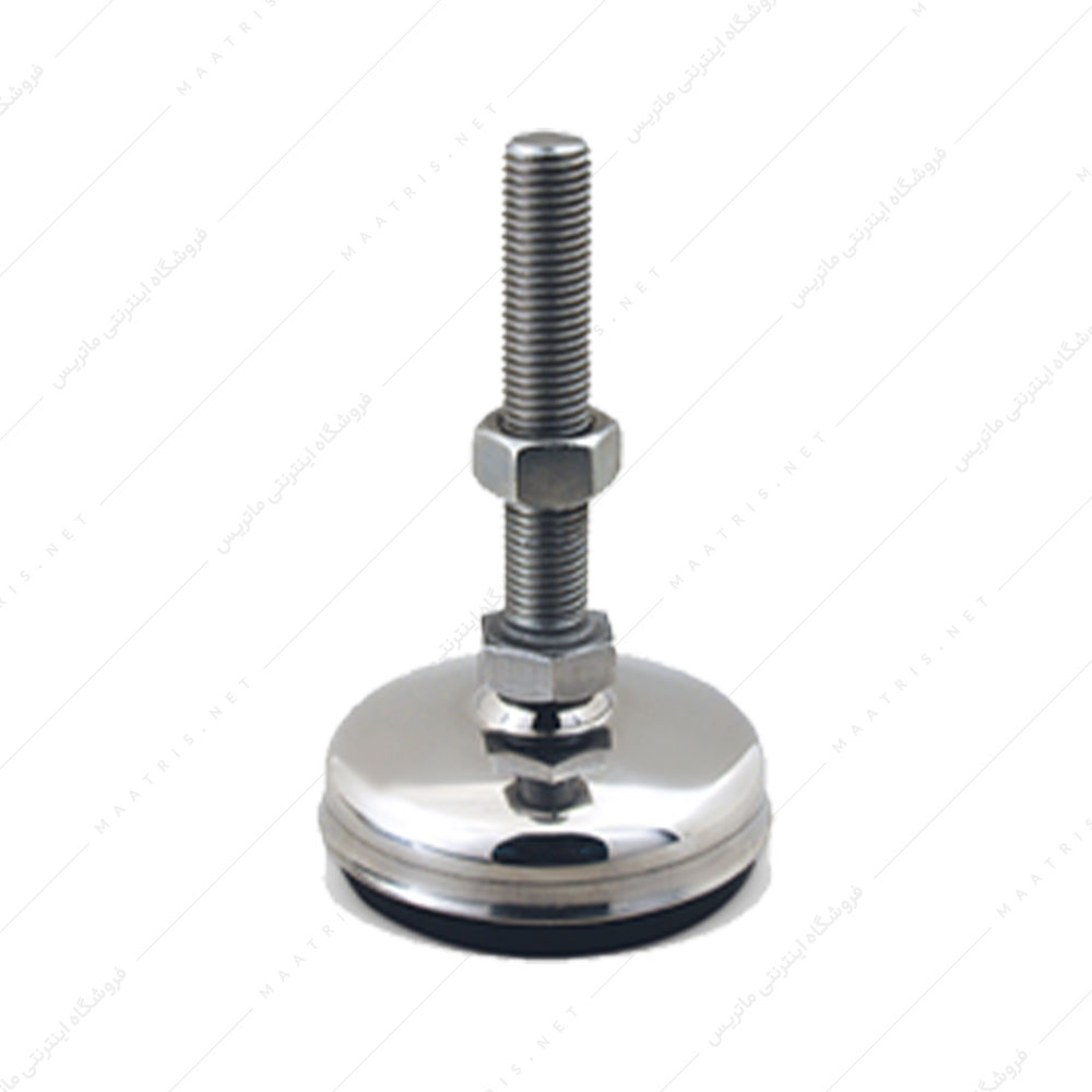 پایه فلزی استنلس استیل دارای لرزه گیر قطر 80 ارتفاع 242 میلی متر
