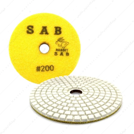 پد سنباده الماسه پشت کرکی قطر 100 میلیمتر زبری P200 برند SAB