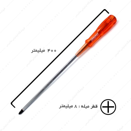 پیچ گوشتی چهارسو ضربه خور قطر 8 طول 250 میلیمتر برند TENHIGH