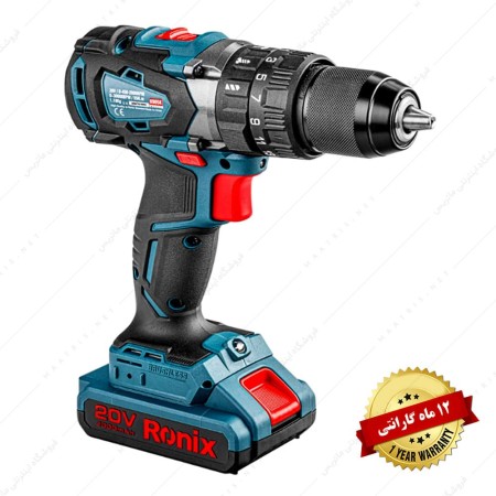 کیت دریل شارژی 20 ولت کد 8905k برند رونیکس
