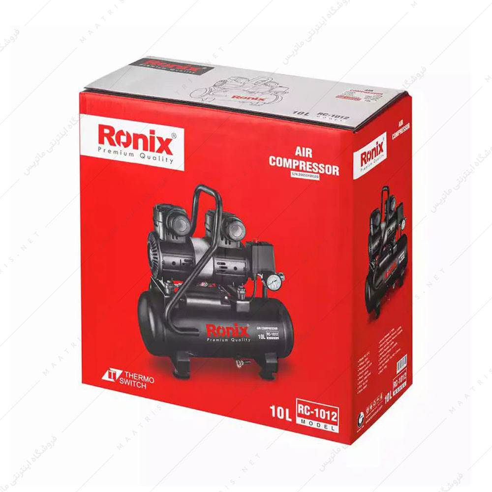 کمپرسور باد سایلنت - 10 لیتری کد RC-1012 برند رونیکس