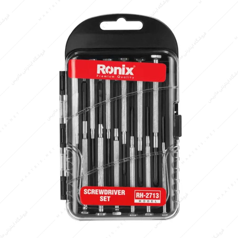 ست پیچ گوشتی ساعتی دسته فلزی 12عددی کد RH-2713 برند رونیکس