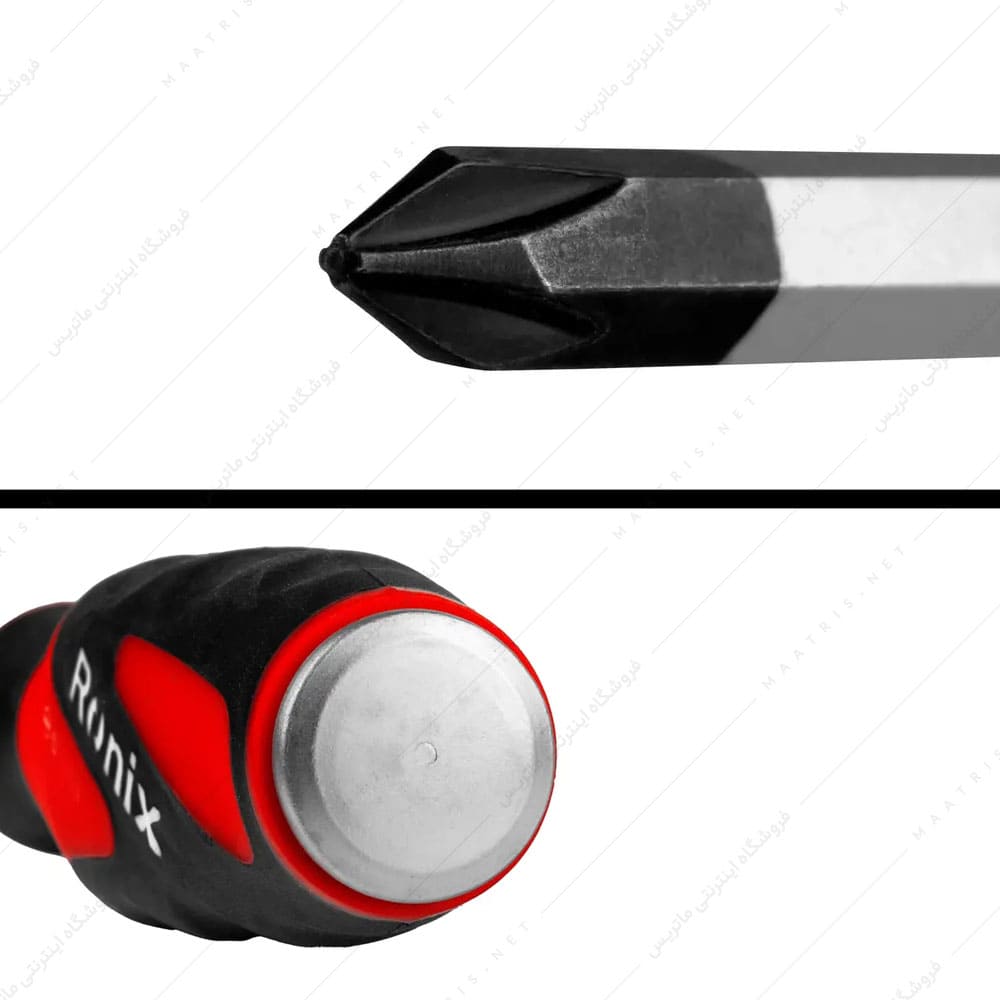 پیچ گوشتی چهارسو سایز 100×6 دسته TPR کد RH-2970 برند رونیکس