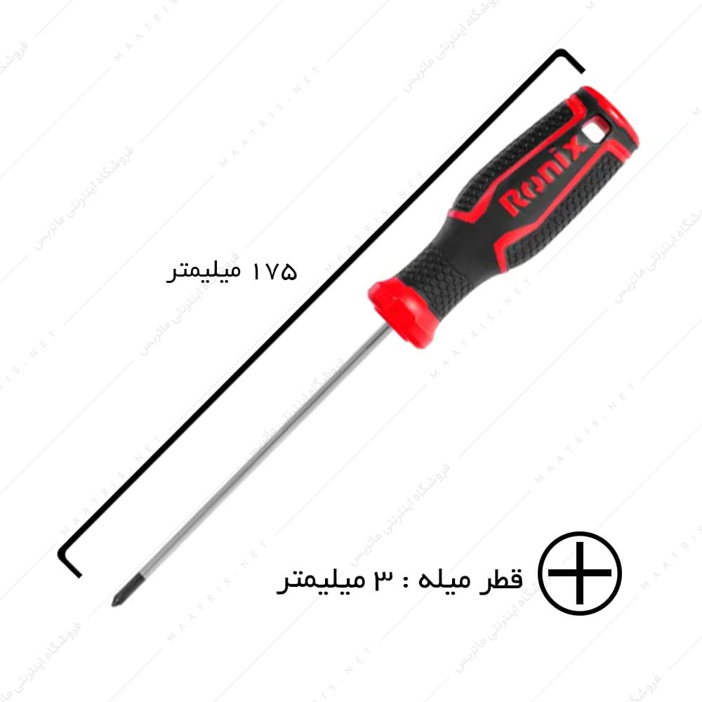 پیچ گوشتی چهارسو سایز 100×3 کد RH-2841 برند رونیکس