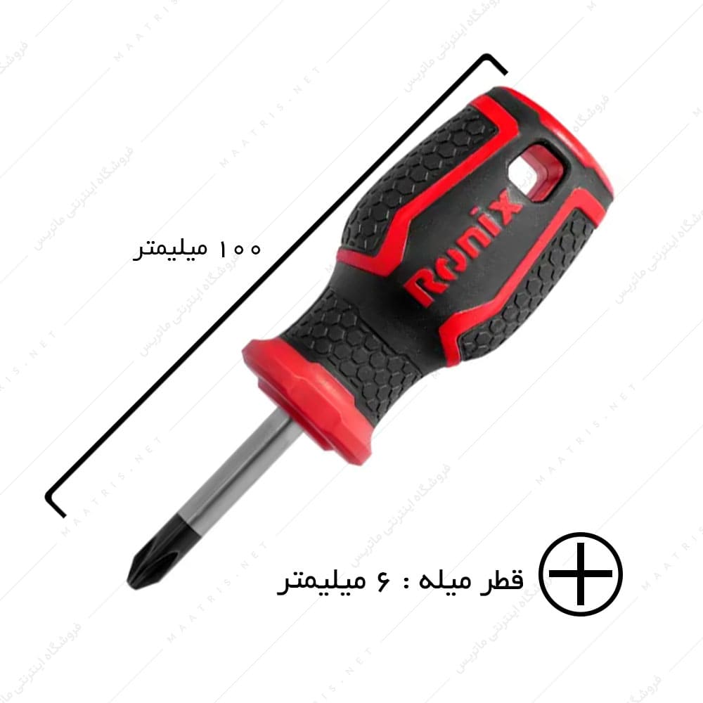 پیچ گوشتی چهارسو سایز 38×6 کد RH-2846 برند رونیکس