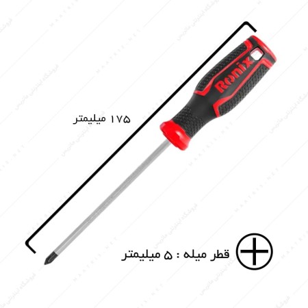 پیچ گوشتی چهارسو سایز 125×5 کد RH-2844 برند رونیکس