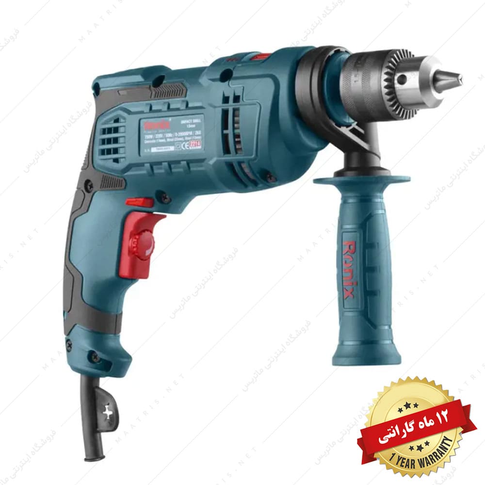 دریل برقی چکشی 750 وات کد 2214 برند رونیکس