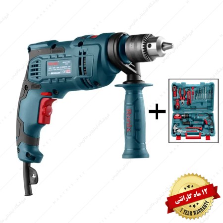 کیت دریل برقی چکشی 13 میلی متر 650 وات کد RS-0001 برند رونیکس