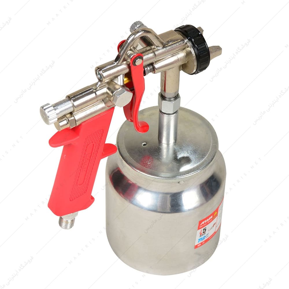 ‫پیستوله بادی رنگ پاش کاسه زیر ‪ 750CC‬ کد 3102 برند آروا