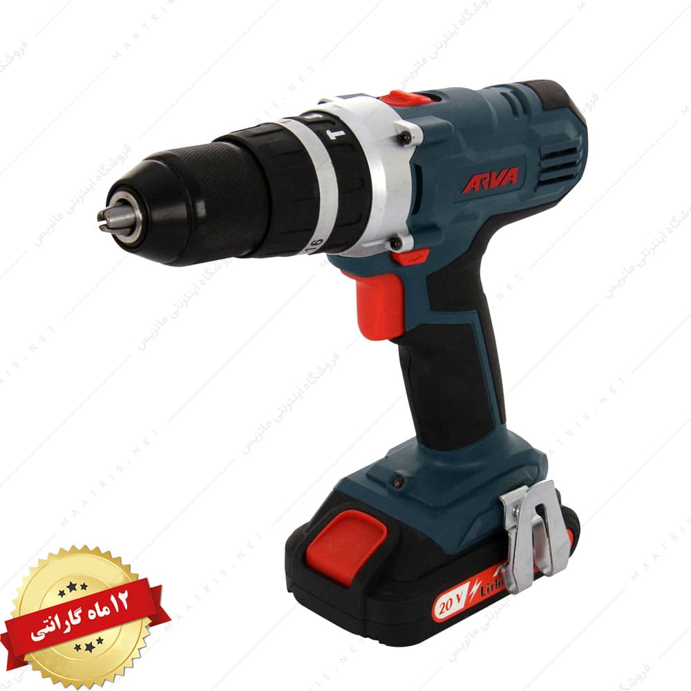 ‫دریل پیچ گوشتی شارژی 20‬ ولت کد 5804 برند آروا