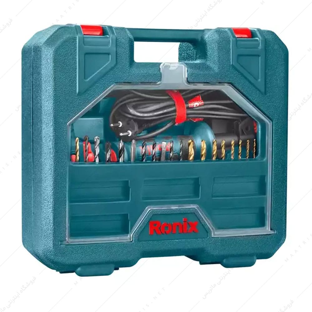 کیت دریل 13 میلی متری چکشی 850 وات کد 2250k برند رونیکس