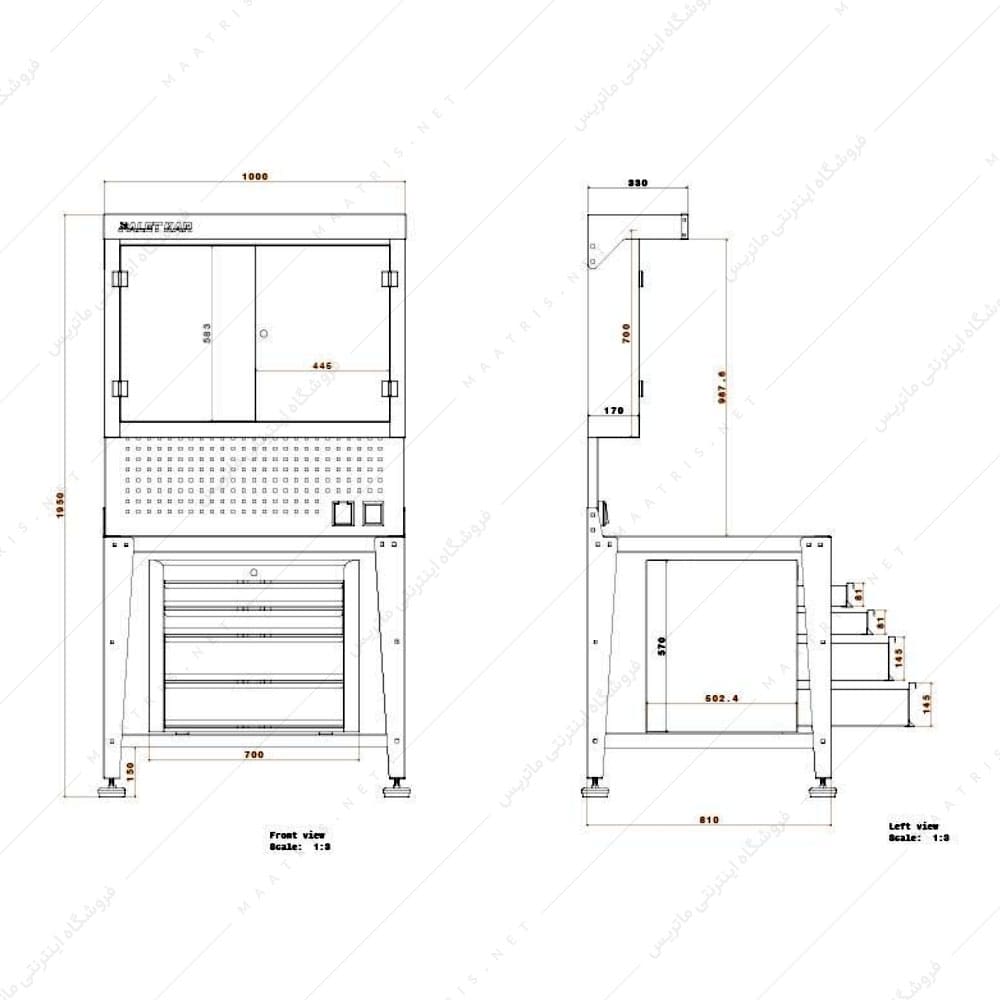 میز کار کارگاهی مدل D-2400-S برند پالت کار