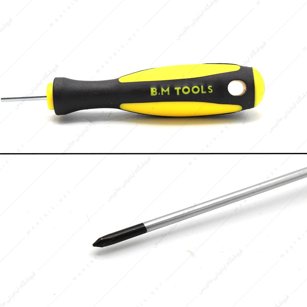 پیچ گوشتی چهارسو 3*75 برند BM TOOLS