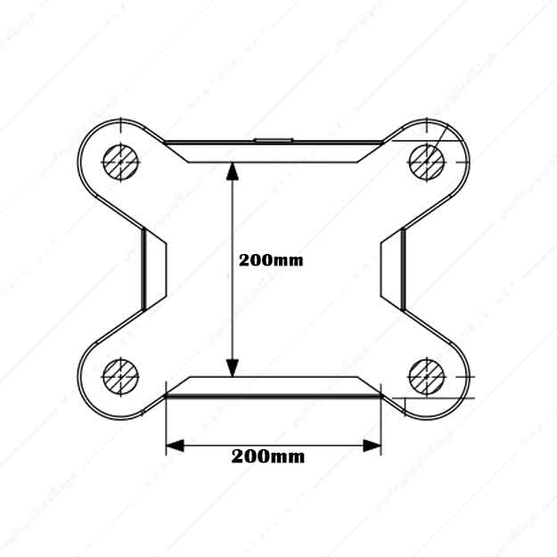 کفشک چدنی سطح کار مستطیل چهار راهنما مدل CH/200*200