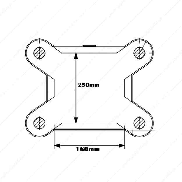 کفشک چدنی سطح کار مستطیل چهار راهنما مدل CH/250*160