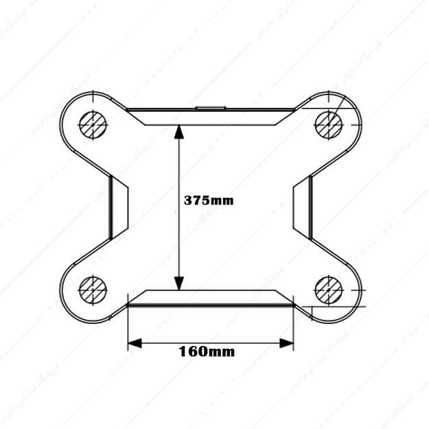 کفشک چدنی سطح کار مستطیل چهار راهنما مدل CH/375*160