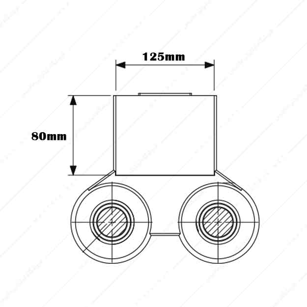 کفشک چدنی سطح کار مستطیل راهنما عقب مدل CA/125×80 