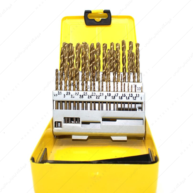 ست مته سایز 1 تا 6 میلی متر دهم دار جنس HSS با جعبه برند امگا
