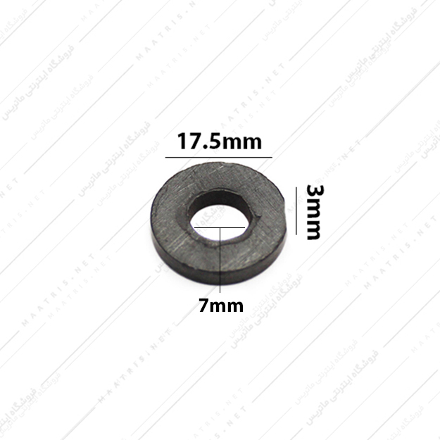 آهنربا حلقه ای فریت ابعاد 17.5×7×3 میلی متر