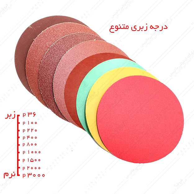 سنباده دیسکی پشت کرکی زبری P1200 قطر 115 میلی متر برند پاکو