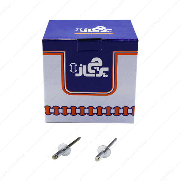 میخ پرچ گل پهن سایز 4×12 میلی متر برند پرچ ساز بسته 600 عددی