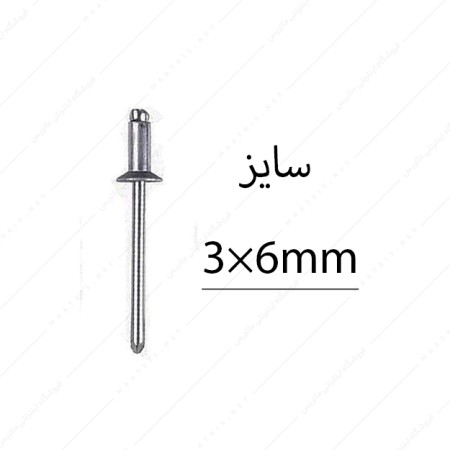 میخ پرچ سایز 6×3 میلی متر برند البرز