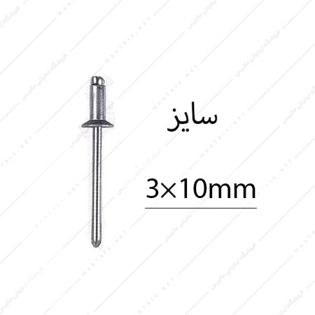میخ پرچ سایز 10×3 میلی متر برند البرز
