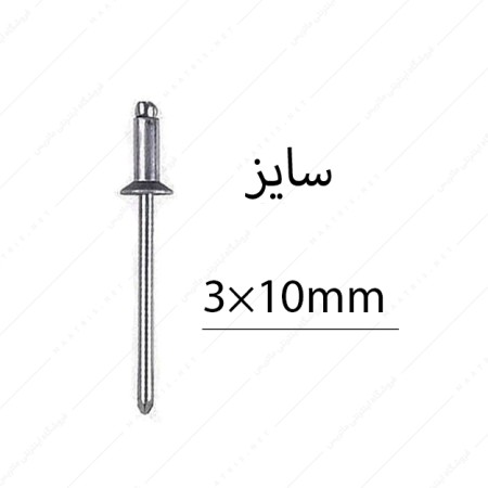 میخ پرچ سایز 12×3 میلی متر برند البرز
