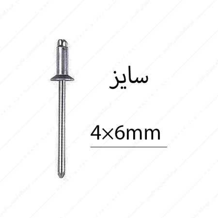 میخ پرچ سایز 6×4 میلی متر برند البرز