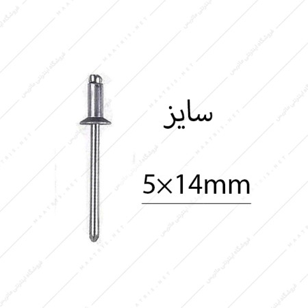 میخ پرچ سایز 14×5 میلی متر سر پهن برند البرز