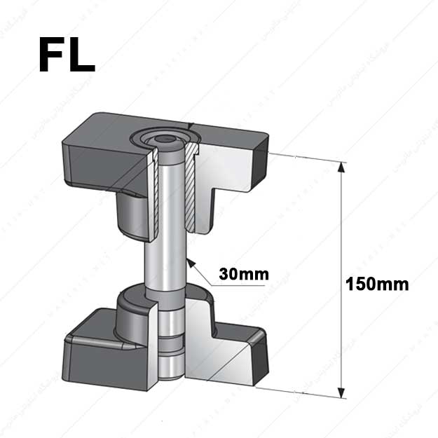 فلانچ چدنی مستطیل شکل مدل FL/30 طول 150 میلی متر