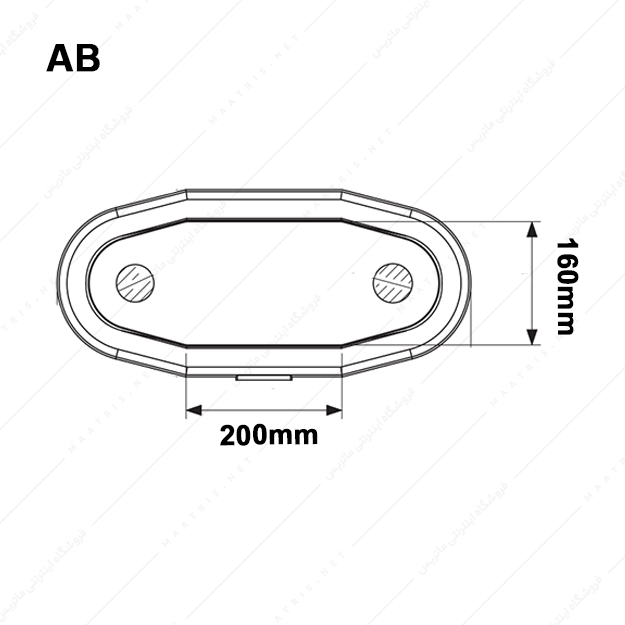 کفشک چدنی سه صفحه ای سطح کار مستطیل راهنما وسط مدل AB/200×160