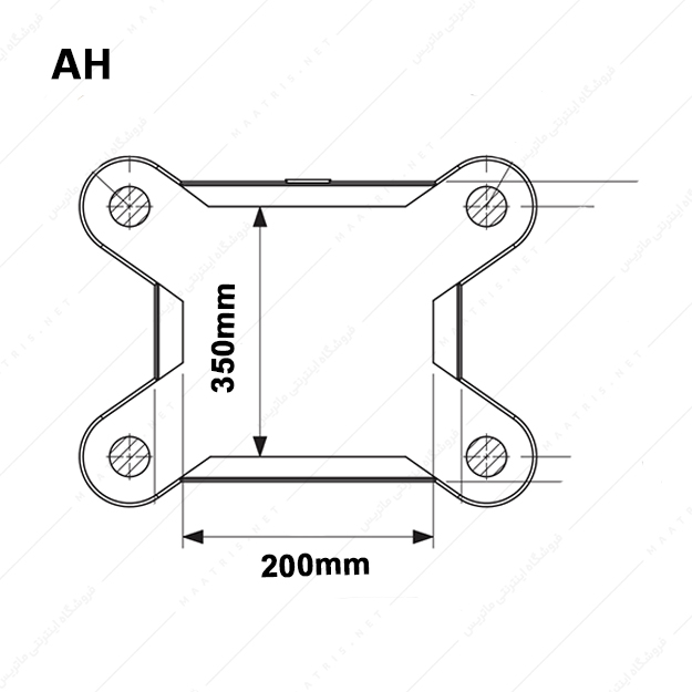 کفشک چدنی سه صفحه ای سطح کار مستطیل چهار راهنما مدل AH/350×200