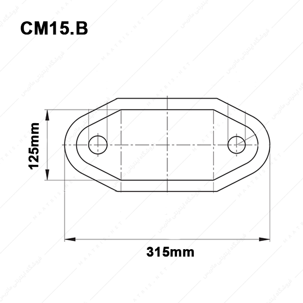 کفشک چدنی سطح کار مستطیل راهنما وسط مدل CM15.B
