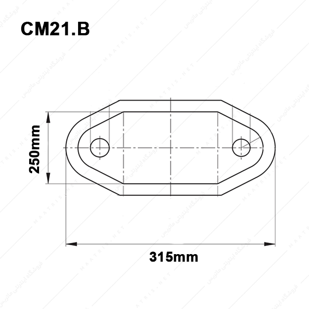کفشک چدنی سطح کار مستطیل راهنما وسط مدل CM21.B