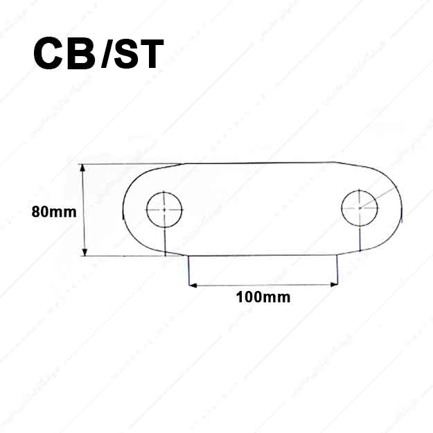 کفشک فولادی سطح کار مستطیل راهنما وسط مدل CB/ST/100×80