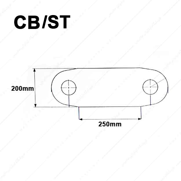 کفشک فولادی سطح کار مستطیل راهنما وسط مدل CB/ST/250×200