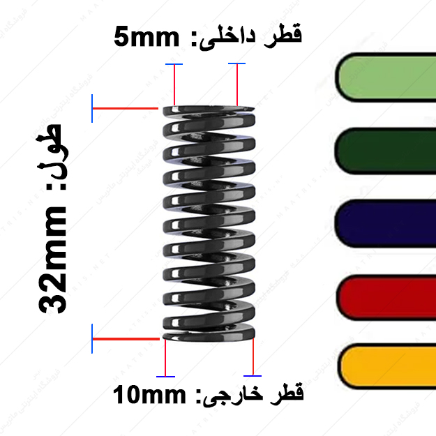 فنر قالب سازی ایتالیایی قطر 10 طول 32 میلی متر