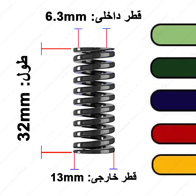 فنر قالب سازی ایتالیایی قطر 13 طول 32 میلی متر
