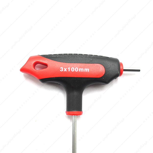 آچار آلن سایز 100×3 میلی متر دسته تی سرگرد دوطرفه برند AKRAFT