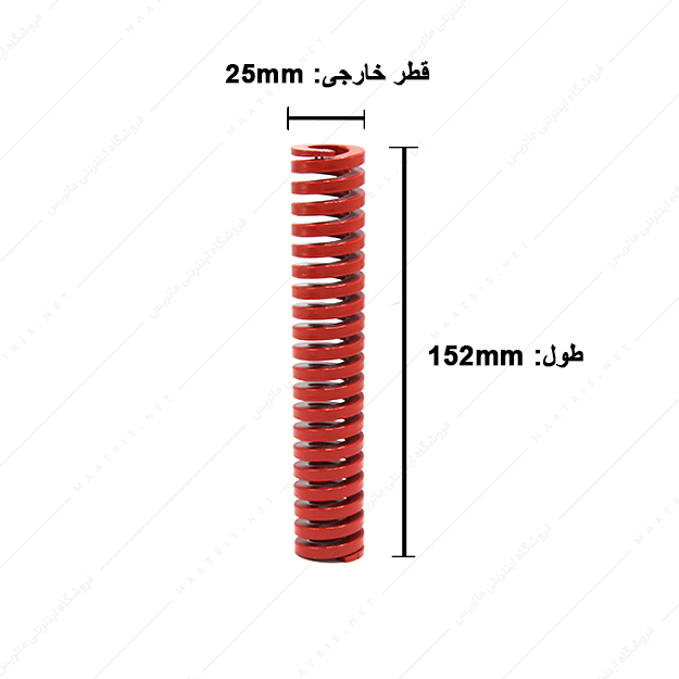 فنر قالبسازی ایتالیایی قرمز مدل R-25×152