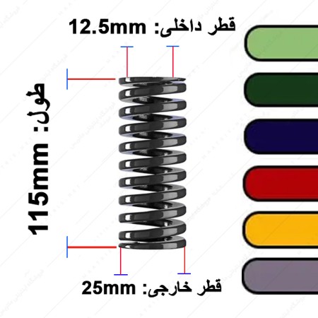 فنر قالب سازی ایتالیایی قطر 25 طول 115 میلی متر