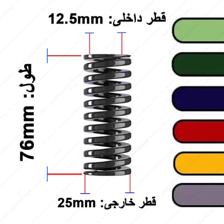 فنر قالب سازی ایتالیایی قطر 25 طول 76 میلی متر
