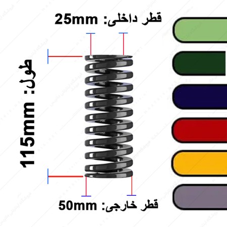 فنر قالب سازی ایتالیایی قطر 50 طول 115 میلی متر