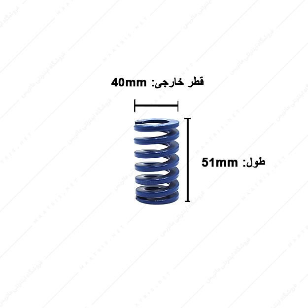 فنر قالبسازی ایتالیایی آبی مدل B-40×51