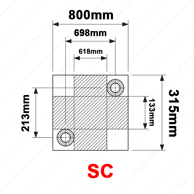کفشک فولادی دو صفحه ای مدل SC/800×315/1