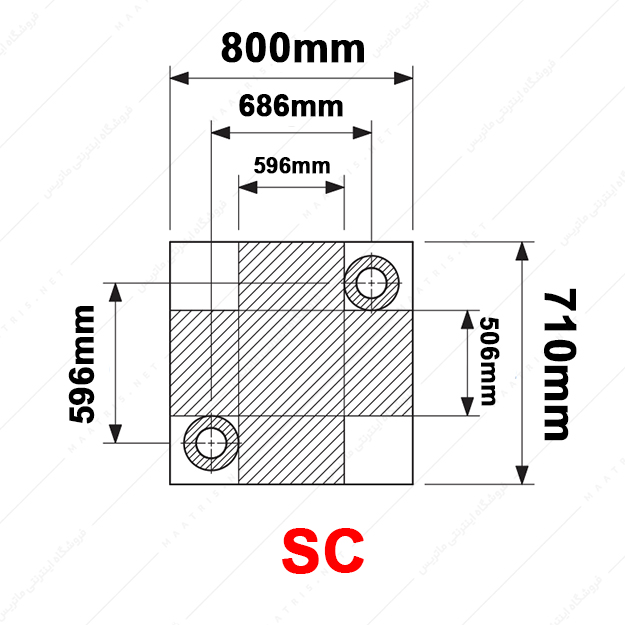 کفشک فولادی دو صفحه ای مدل SC/800×710/1
