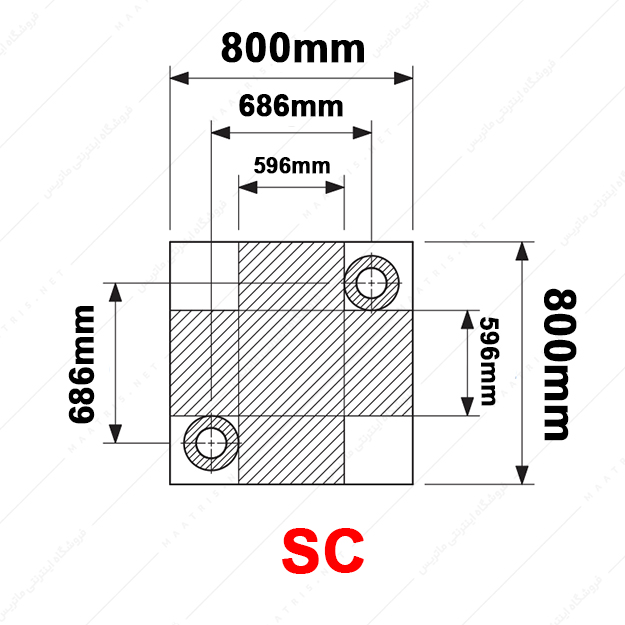 کفشک فولادی دو صفحه ای مدل SC/800×800/1